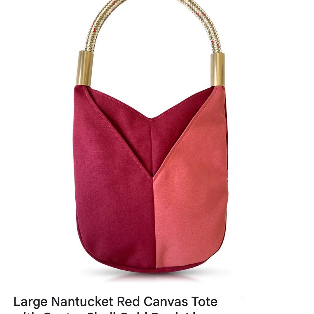 Nantucket Red Canvas Tote Bag